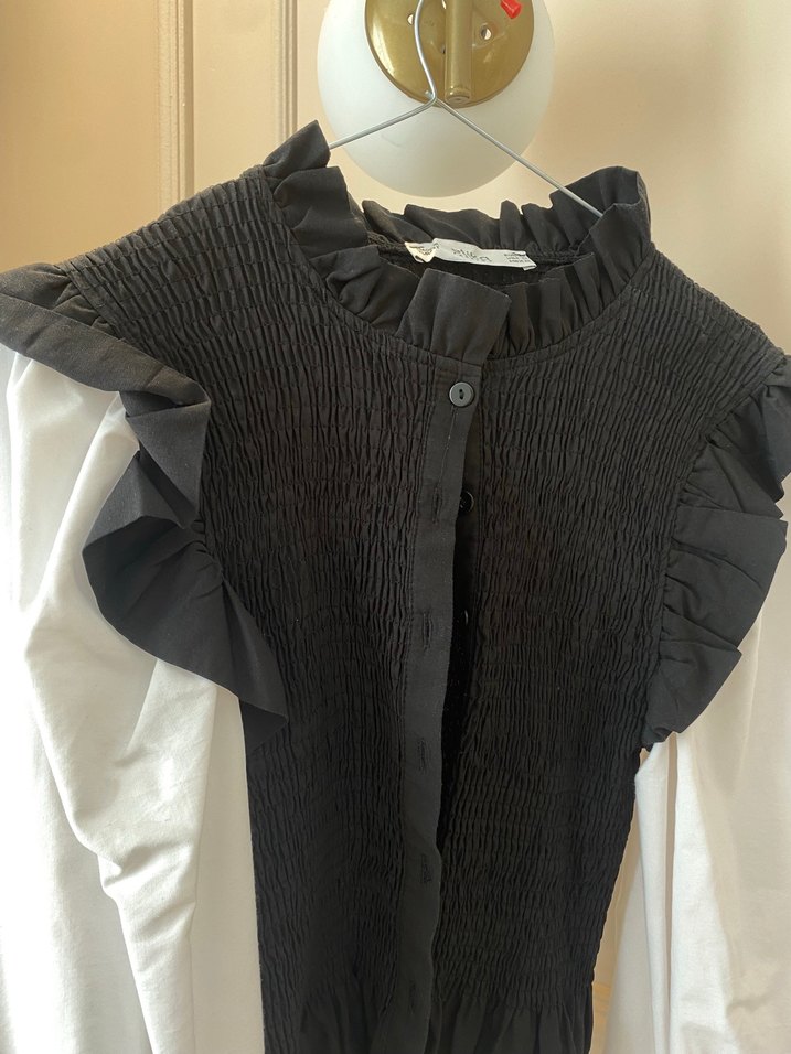 Pamuklu Fırfırlı Yaka Detaylı Kadın Bluz - Görsel 3