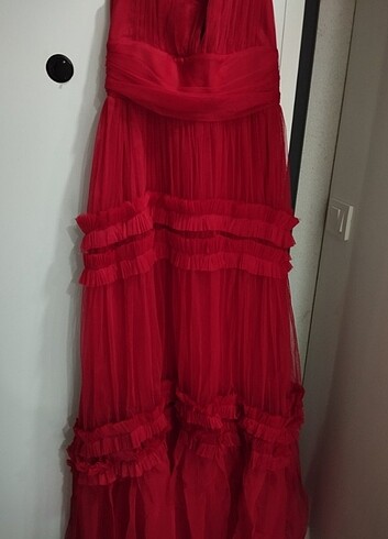 Kırmızı abiye - Görsel 5