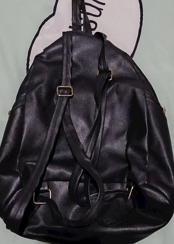 Siyah sırt çantası,deri çanta,sırt çantası,kadın çanta, çanta - Görsel 2