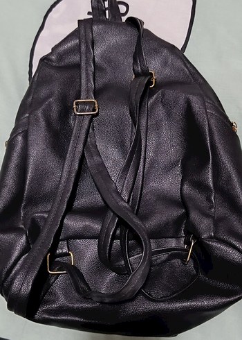 Siyah sırt çantası,deri çanta,sırt çantası,kadın çanta, çanta - Görsel 3