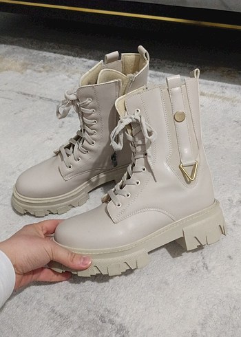 kadın bot,postal,kadın çizme,bot,krem bot,kadın kadın postal - Görsel 4