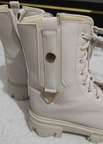kadın bot,postal,kadın çizme,bot,krem bot,kadın kadın postal - Görsel 2