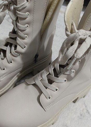 kadın bot,postal,kadın çizme,bot,krem bot,kadın kadın postal - Görsel 5