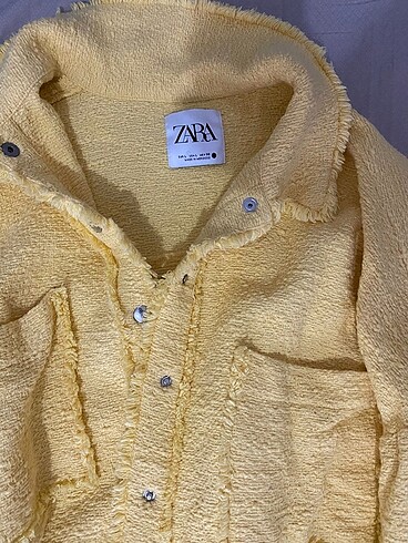 l Beden sarı Renk Zara sarı gömlek ceket