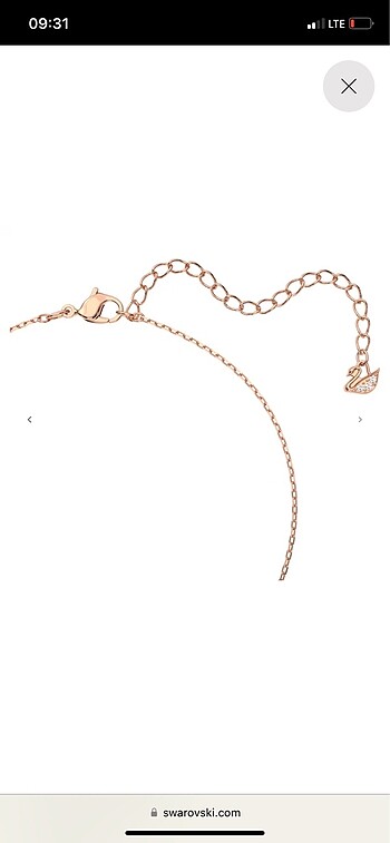 swarovski Swarovski kuğu kolye rose gold