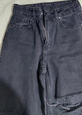 Wideleg yırtık kot pantolon 