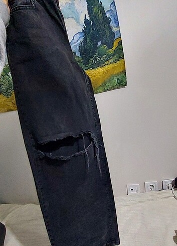 xs Beden Wideleg yırtık kot pantolon