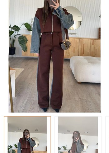 Kadın  Denim ikili takım - V Yaka, Uzun Kollu - Görsel 5