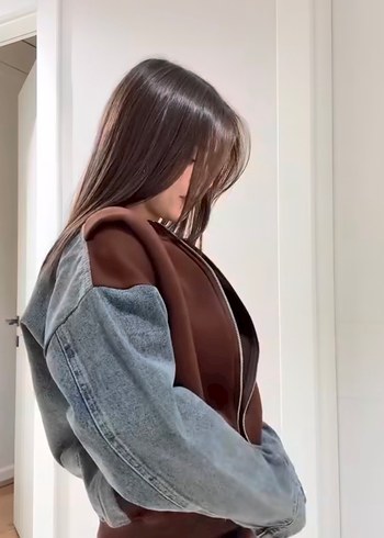 Kadın  Denim ikili takım - V Yaka, Uzun Kollu - Görsel 7