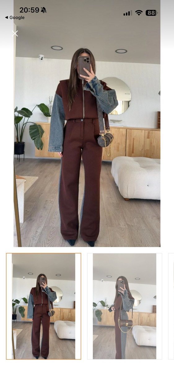 Kadın  Denim ikili takım - V Yaka, Uzun Kollu - Görsel 5