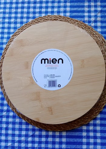 Mien Yuvarlak Ahşap sunum tabla donebilir