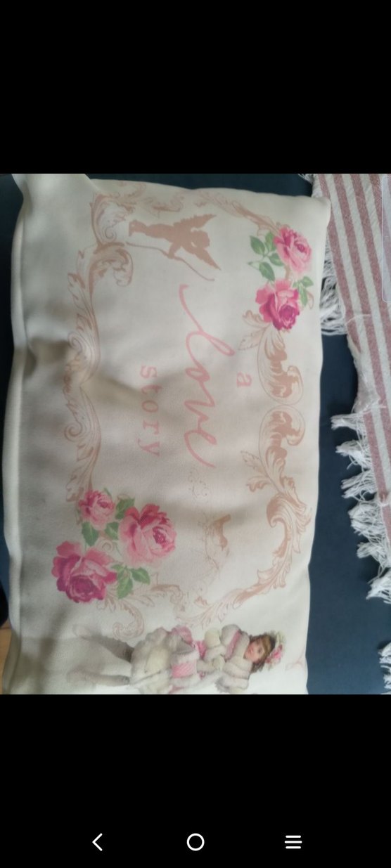 Vintage Baskılı Bej kırlent - Görsel 2