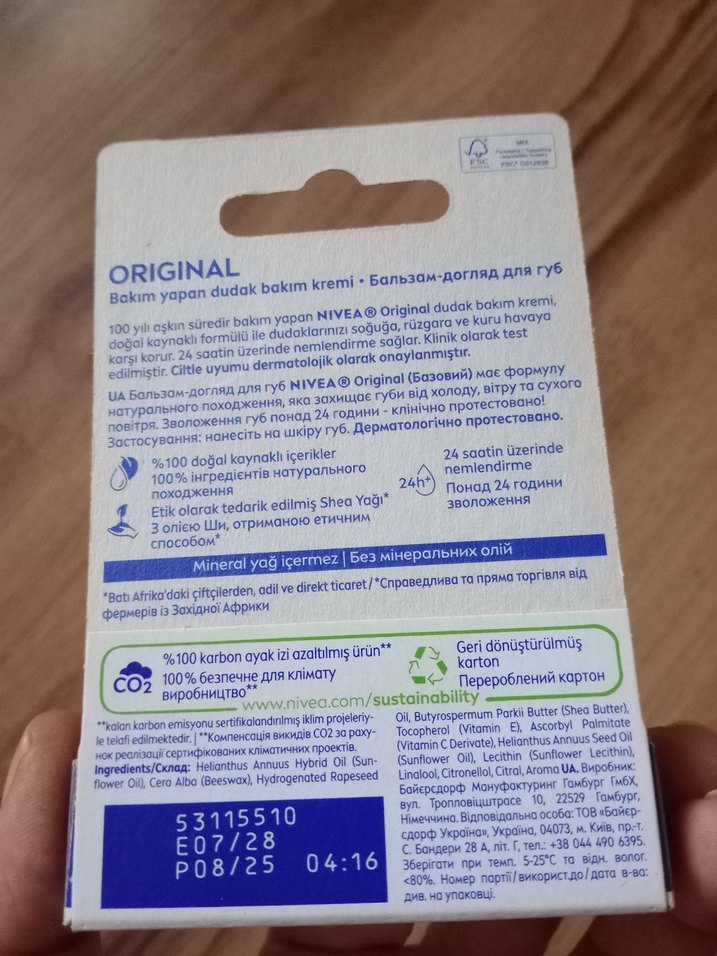 Nivea 24 Saat Nemlendirici Dudak Bakımı - Görsel 2