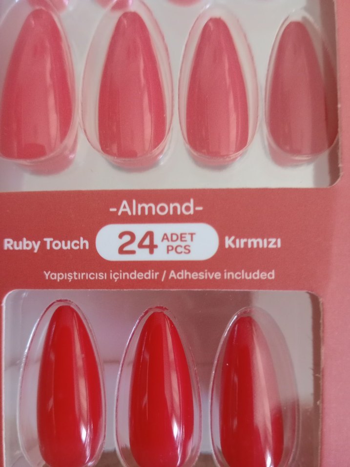 Eklips Kırmızı Parlak Takma Tırnak 24'lü - Görsel 2