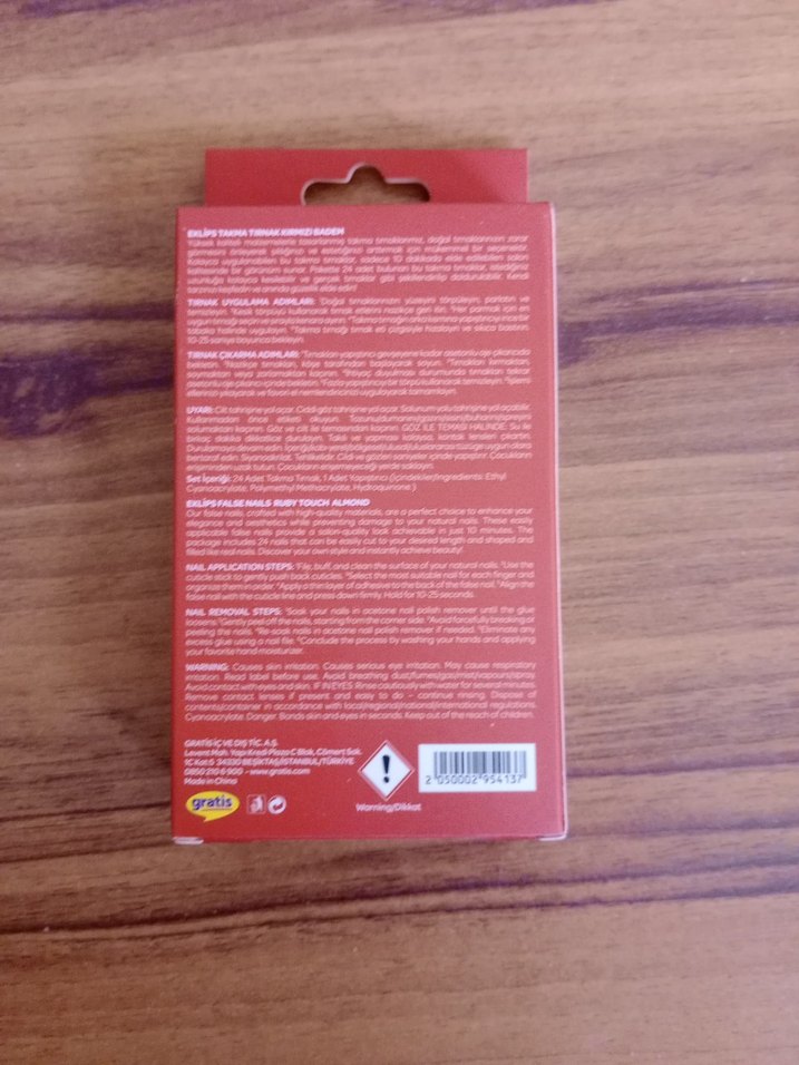 Eklips Kırmızı Parlak Takma Tırnak 24'lü - Görsel 3