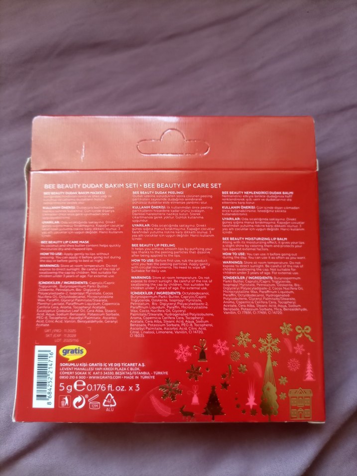 Bee Beauty Renkli Kırmızı Dudak Bakım Seti - Görsel 2