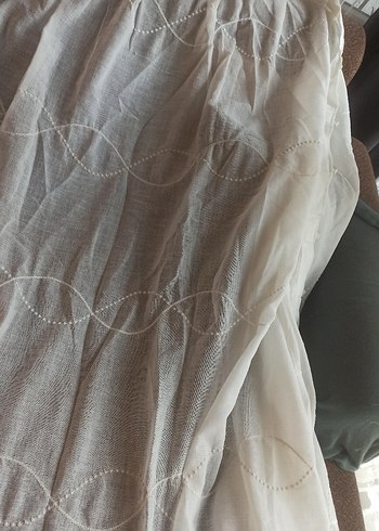 kırık beyaz keten tül perde 215*167 - Görsel 2