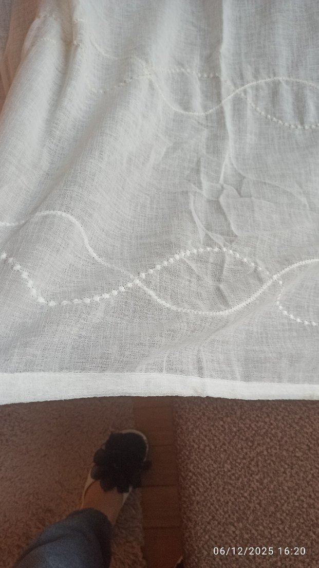 kırık beyaz keten tül perde 215*167 - Görsel 3