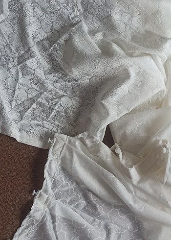 desenli beyaz tül perde 132*215 - Görsel 3