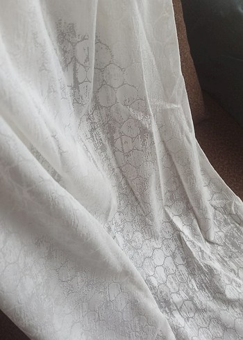 desenli beyaz tül perde 132*215 - Görsel 4