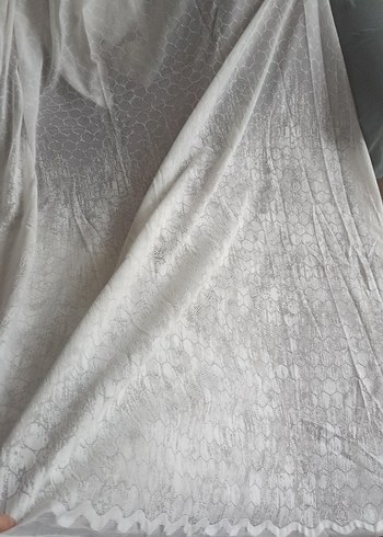 desenli beyaz tül perde 132*215 - Görsel 2