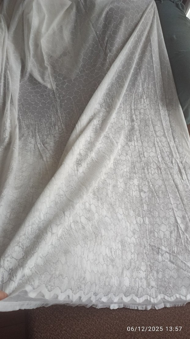 desenli beyaz tül perde 132*215 - Görsel 2