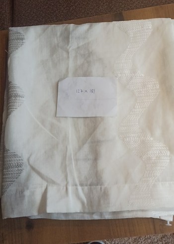 127*181 nakışlı keten tül perde - Görsel 2