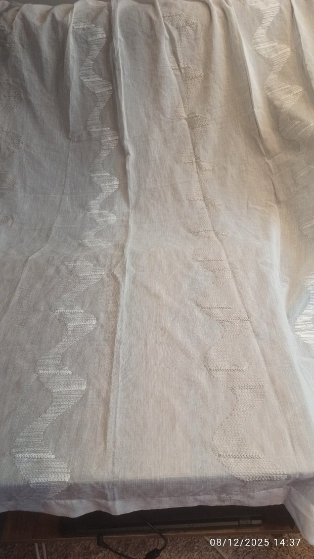 127*181 nakışlı keten tül perde - Görsel 4