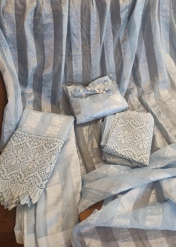 4 ad mavi güpürlü perde - Görsel 4