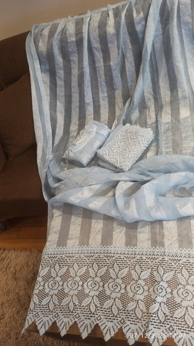 4 ad mavi güpürlü perde - Görsel 2