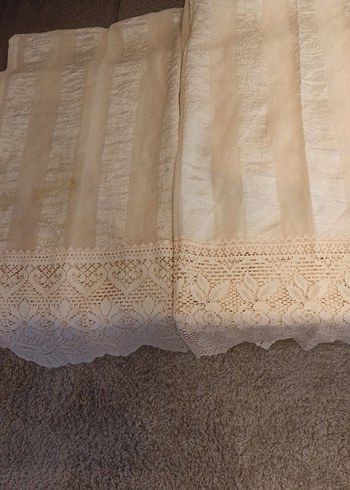 2 adet somon renk tül perde - Görsel 4