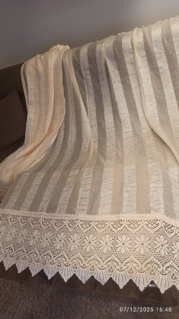 2 adet somon renk tül perde - Görsel 3