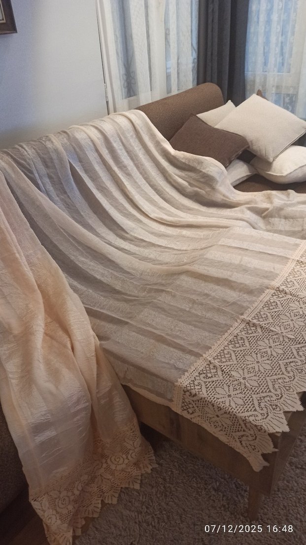 2 adet somon renk tül perde - Görsel 2