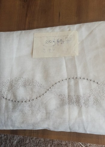 210*160 nakışlı keten tül perde - Görsel 2