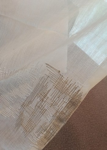 220*145 nakışlı beyaz keten tül perde - Görsel 2