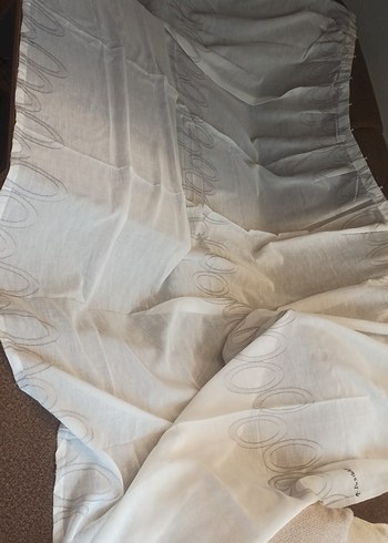 210*162 beyaz keten tül perde - Görsel 2