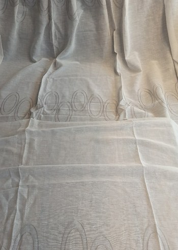 210*162 beyaz keten tül perde - Görsel 3