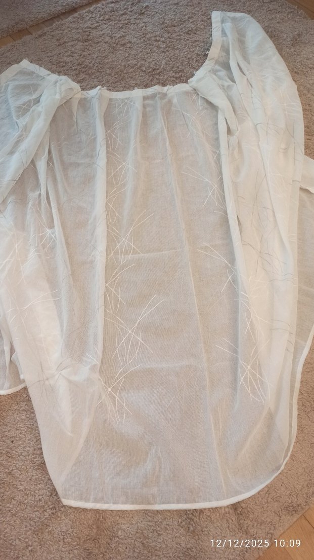 190*146 beyaz keten tül perde - Görsel 3