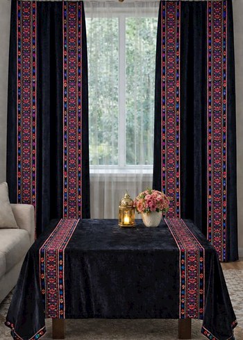 kadife nakışlı fon perde 170*220 - Görsel 3