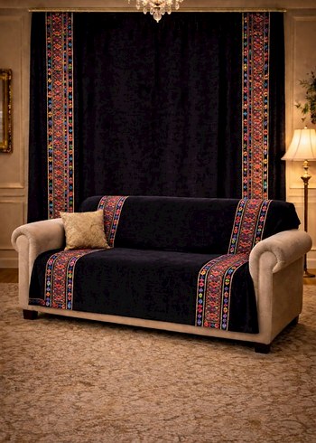 kadife nakışlı fon perde 170*220 - Görsel 4