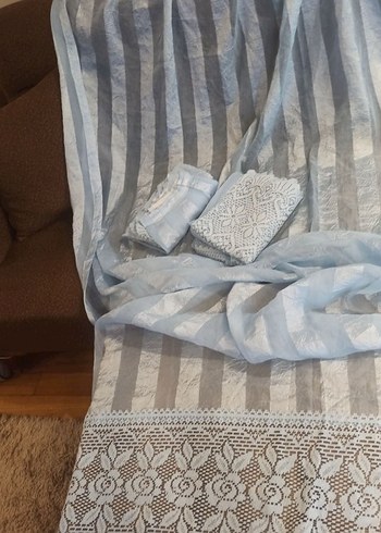 güpürlü mavi perde 103*180 - Görsel 3