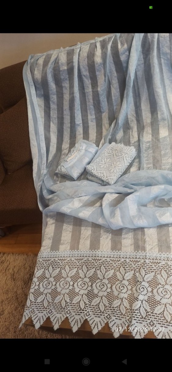 güpürlü mavi perde 103*180 - Görsel 3