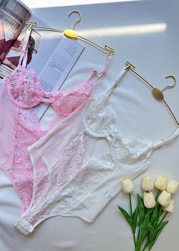 Nakışlı Bohem Mini Sütyen - Pembe ve Beyaz