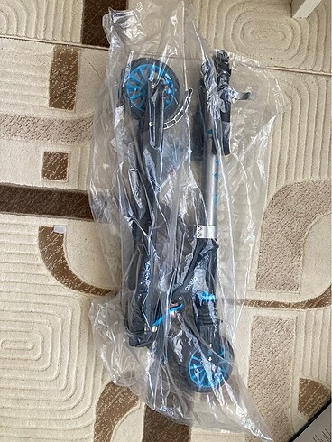 Beden Renk Decathlon Oxelo Mid-3 Siyah Mavi Çocuk Süspansiyonlu Scooter