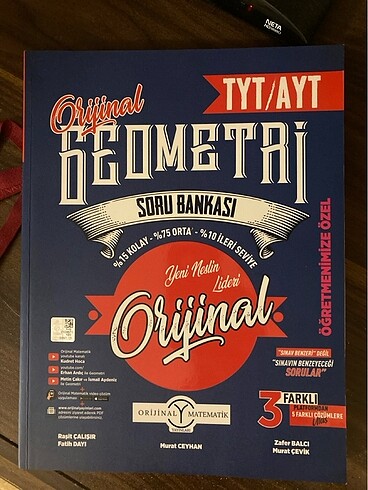 Orijinal Tyt ayt geometri soru bankası