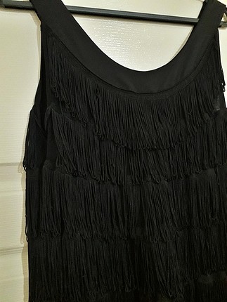 Siyah püsküllü H&M elbise,38 beden