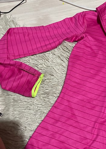 Pembe Yarım Fermuarlı Uzun Kollu Spor Üst - Görsel 4