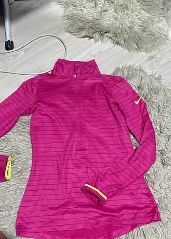 Pembe Yarım Fermuarlı Uzun Kollu Spor Üst - Görsel 2