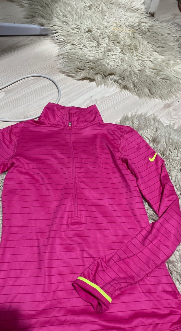 Pembe Yarım Fermuarlı Uzun Kollu Spor Üst - Görsel 3