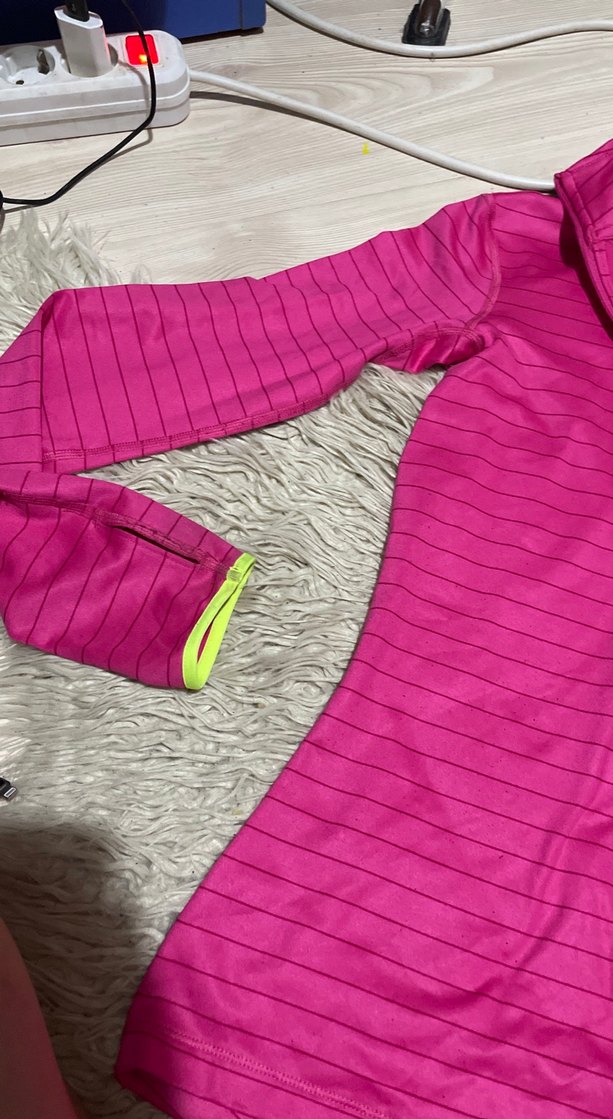 Pembe Yarım Fermuarlı Uzun Kollu Spor Üst - Görsel 4